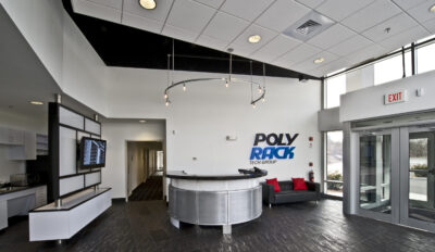 Client: New England Construction 293 Bourne Ave. Rumford, RI 02916 (401) 434-0112 & Vision 3 Architects (401) 461-7772
Project: PolyRack North America Corp. - Cumberland, RI
For more information Contact Gregg Shupe 508-877-7700 www.Shupestudios.com